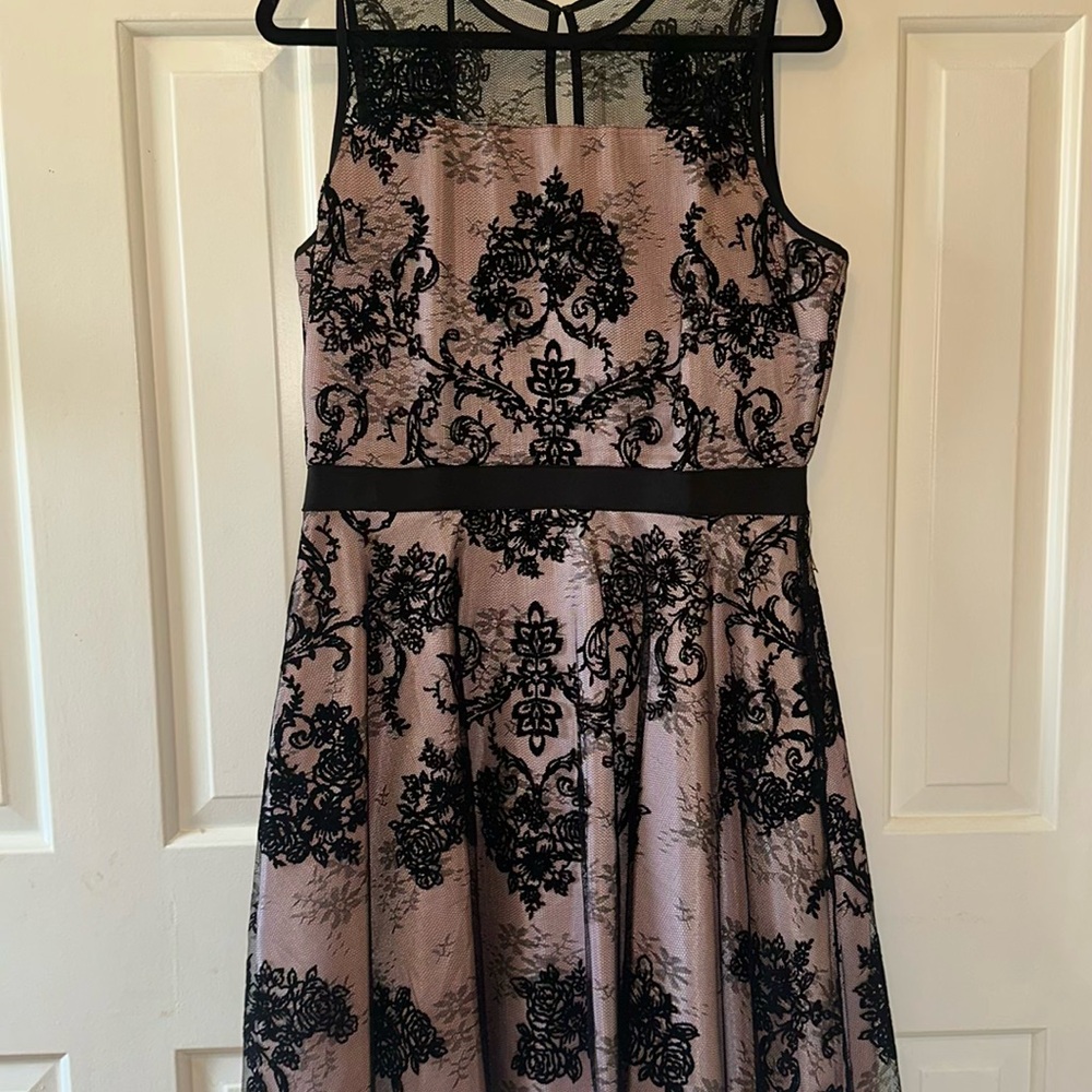 Elegant Black and Pink Dress